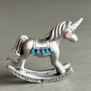 Royal Selangor Miniature Fine Pewter Unicorn Rocking Figurine  #2907 Vintage 80s